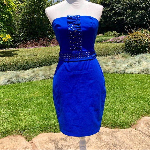 Anthropologie | Dresses | Anthropologie Eva Franco Blue Strapless ...